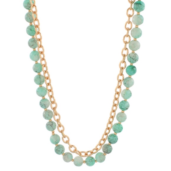 2 Layered Agate Ball Beaded Necklace - Picture 2 of 5